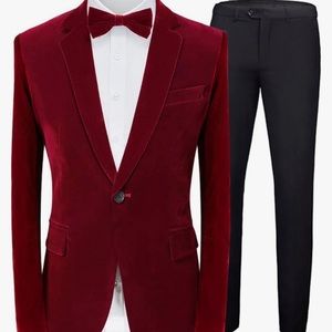 Men’s Red Blazer & Black Dress Pants
